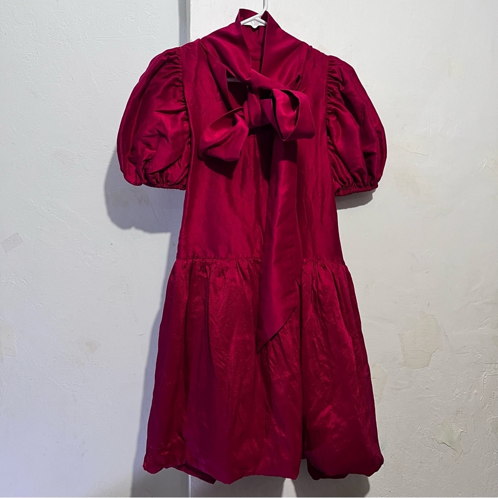 Elegant Red Dress with Bow Azeeza silk dress  : Box OW6
